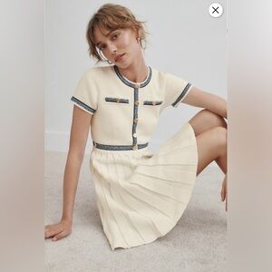 Maje Pleated knit mini dress Size 36 / US 4